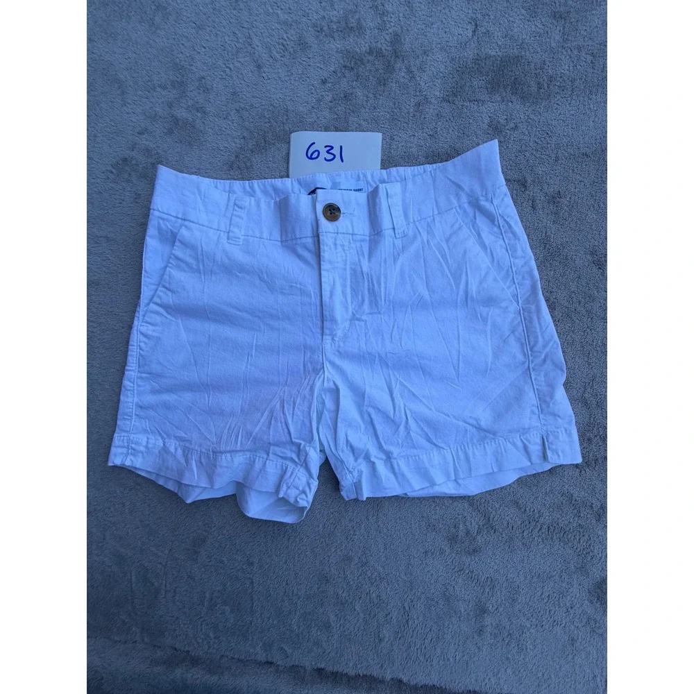 Old Navy Everyday Short Womens 0 White Mid-Rise Chino Stretch Cotton